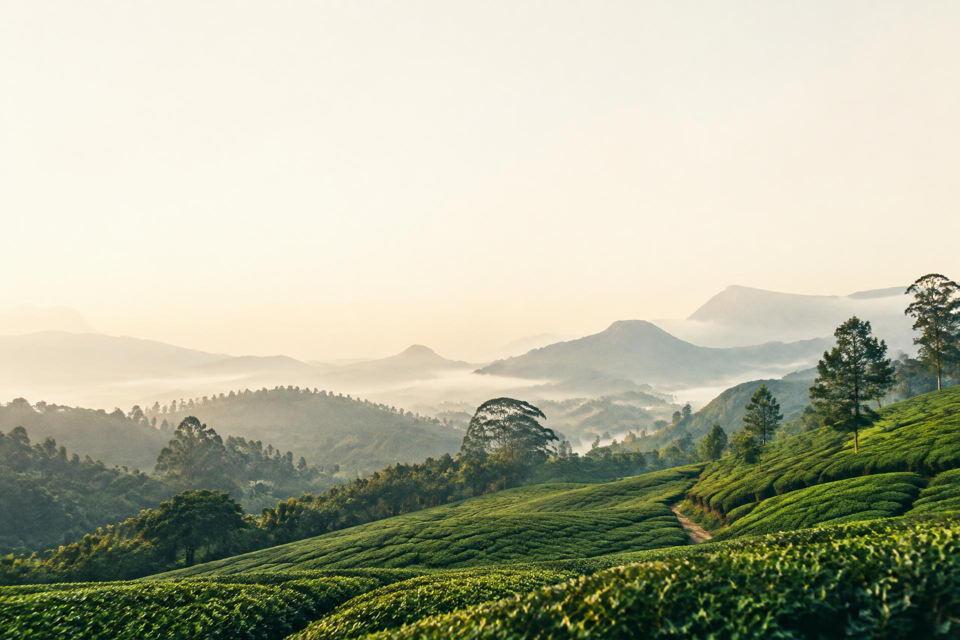 Morning light across Sri Lanka’s green tea country